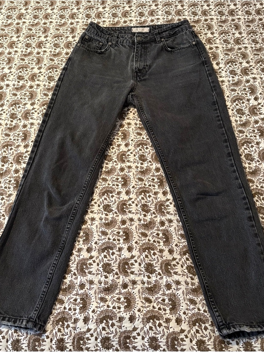 Free People Straight-Leg Black Jeans